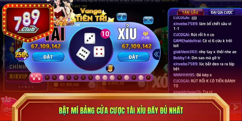 Bật mí bảng cửa cược Tài Xỉu đầy đủ nhất